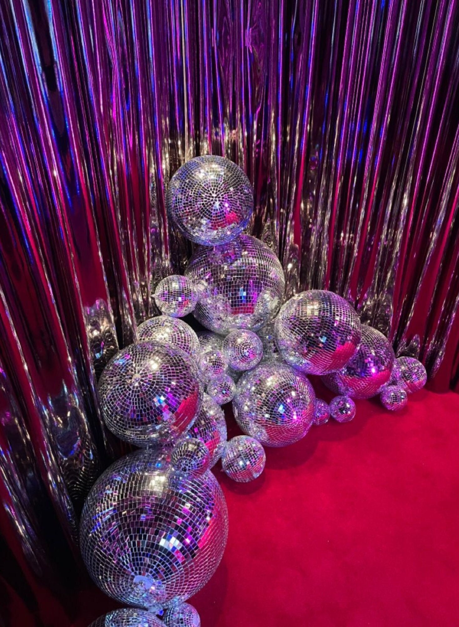 Set of 40 Mirror Silver Disco Ball Decor Disco Cowgirl Last Disco