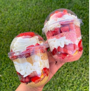 Clear Parfait Cups with Insert with Dome Lids and Forks Appetizer Cups Set Buffet Catered Event Wedding Brunch Grazing Station Charcuterie