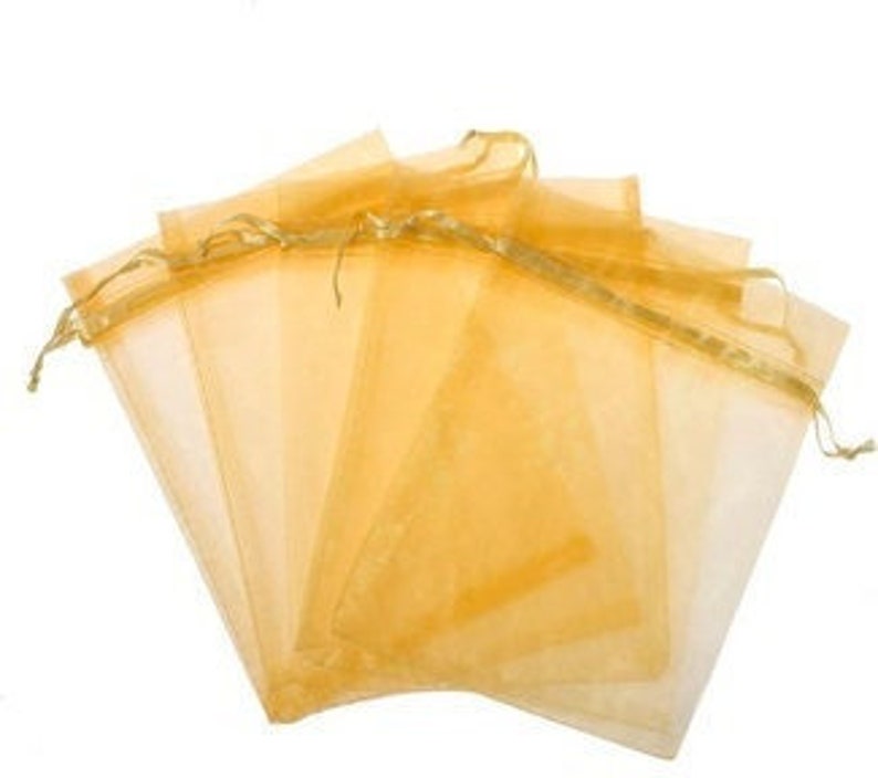 Gifts Wrap Bags Gold Organza Sheer Fabric Favor Bags 4x6 Inch Etsy