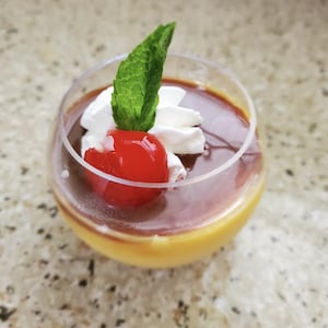 Set of 25 Plastic Dessert Round Plastic Bowls Sphere Cups with Mini Forks Spoons Appetizer Cups for Party Mini Dessert Cups Clear Plastic