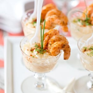Clear Shrimp Cocktail  Dessert Pudding Charcuterie Mini Acrylic Cups and Mini Forks for Appetizer Display Grazing Catered Event Display