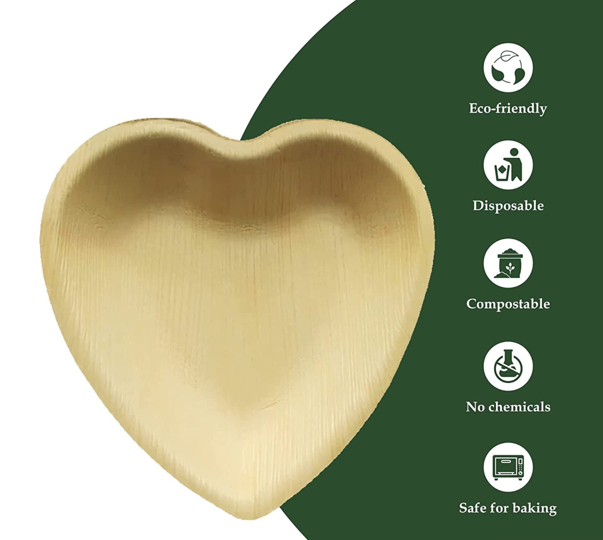 Heart Shaped Bamboo Charcuterie Plates With Fancy Toothpicks for