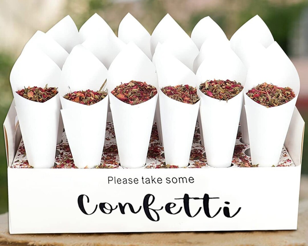 Confetti Cone Dried Flower Petals for Tossing Just Married Etsy