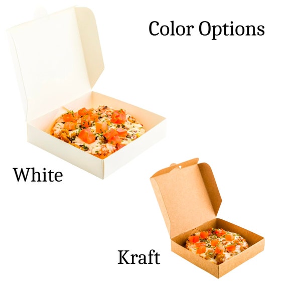 50 Pcs Mini Pizza Box Valentine Square Cardboard Mini Pizza Box With