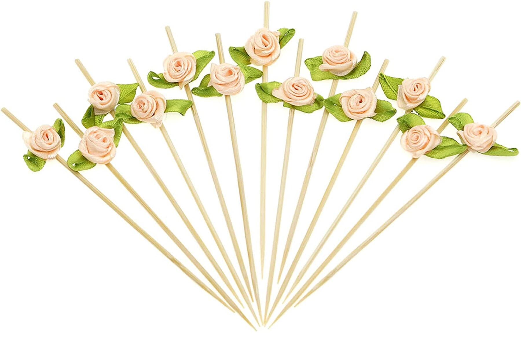100 Stuzzicadenti A Forma Di Cuore - Stecchini Bambù Per Cocktail