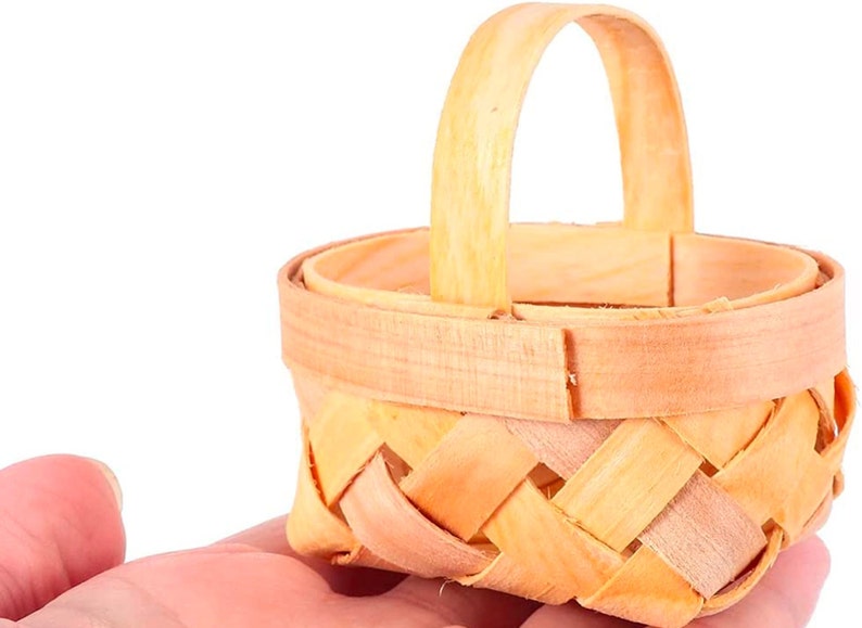 Individual Fruit Berry Basket Favor Tiny Wooden Picnic Basket Catering Display Wedding Favor Bridal Shower Food Fresh Framers Market Display