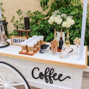 Coffee Bar Decor Kit Package with Coffee Bar Signage Serving of 20 People Coffee Station Bridal Shower Package Bridal Brunch Wedding