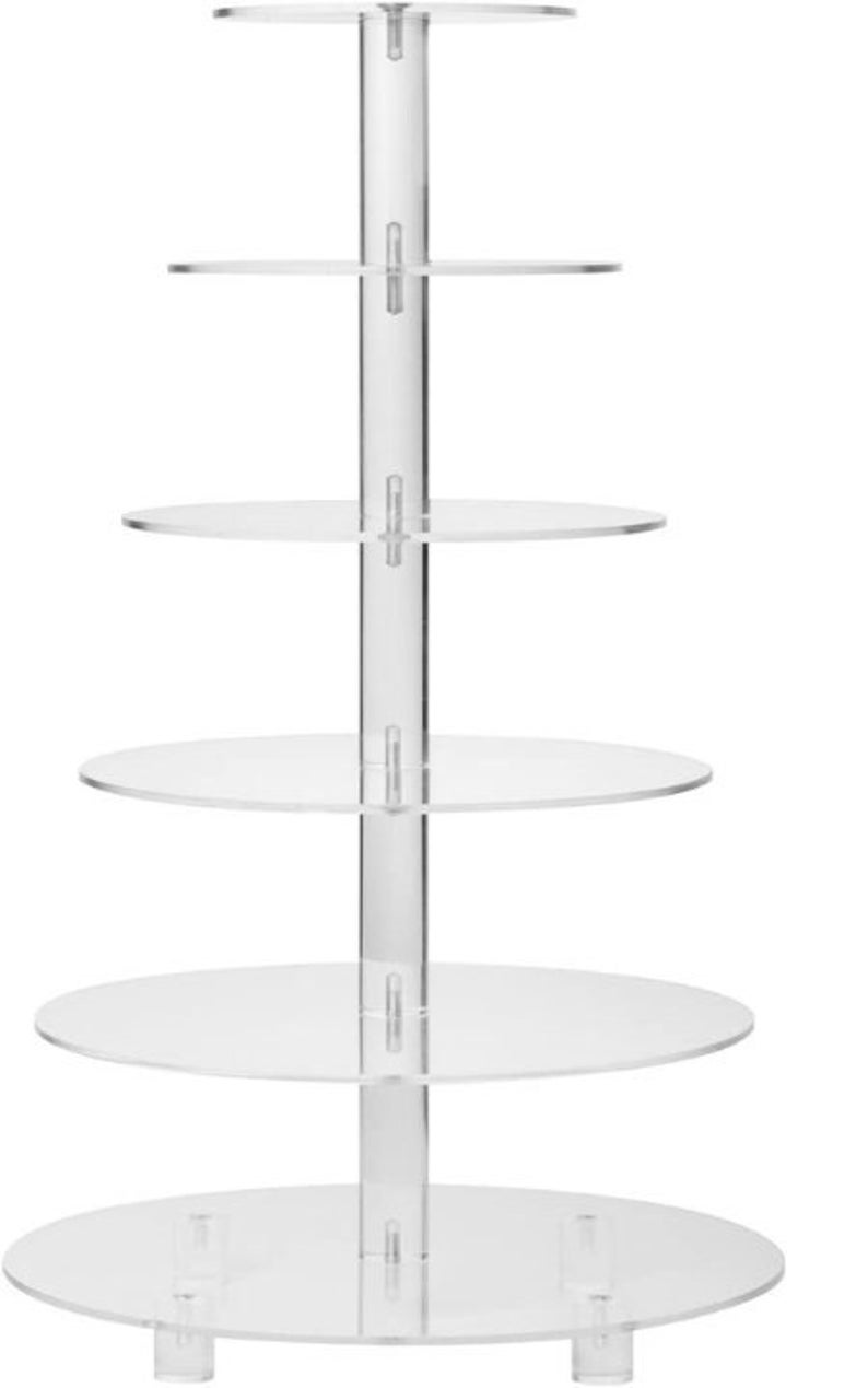 Cupcake and Cake Stand 6, 5, or 4 Tier Large Cupcake Tower Display Round Cupcake Holder Acrylic Dessert Stand Display Tree for Party Wedding