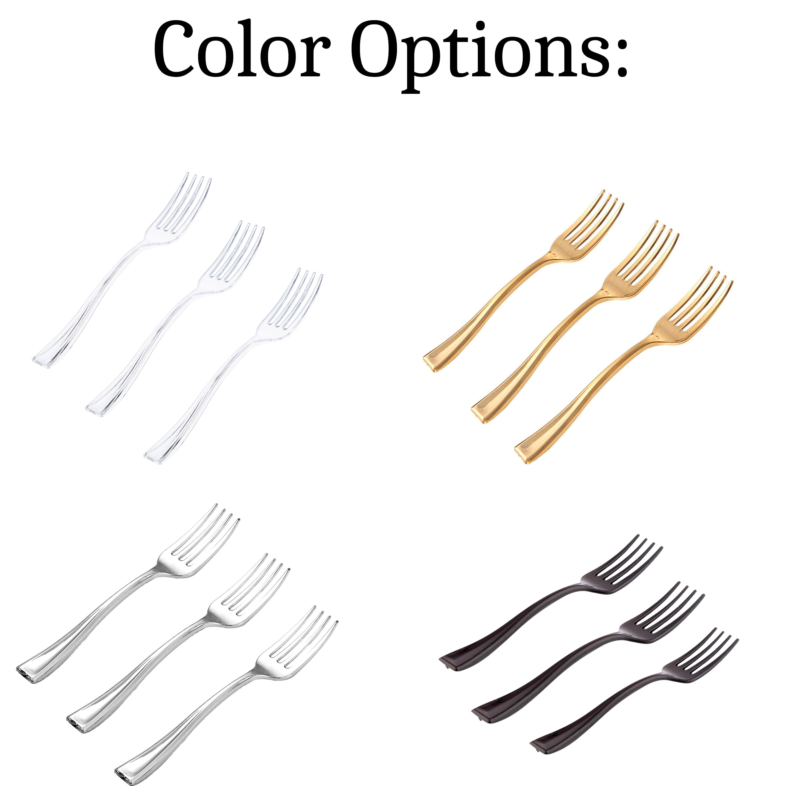 Mini Appetizer Forks Dessert Plastic Flatware Dinnerware Cutlery ...