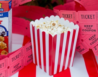 Copos de pipoca listrados vermelhos para festa, casamento, lembrancinhas, chá de panela, chá de bebê, festa de aniversário, noite de cinema, mini caixas de pipoca, sacolas de lembrancinhas