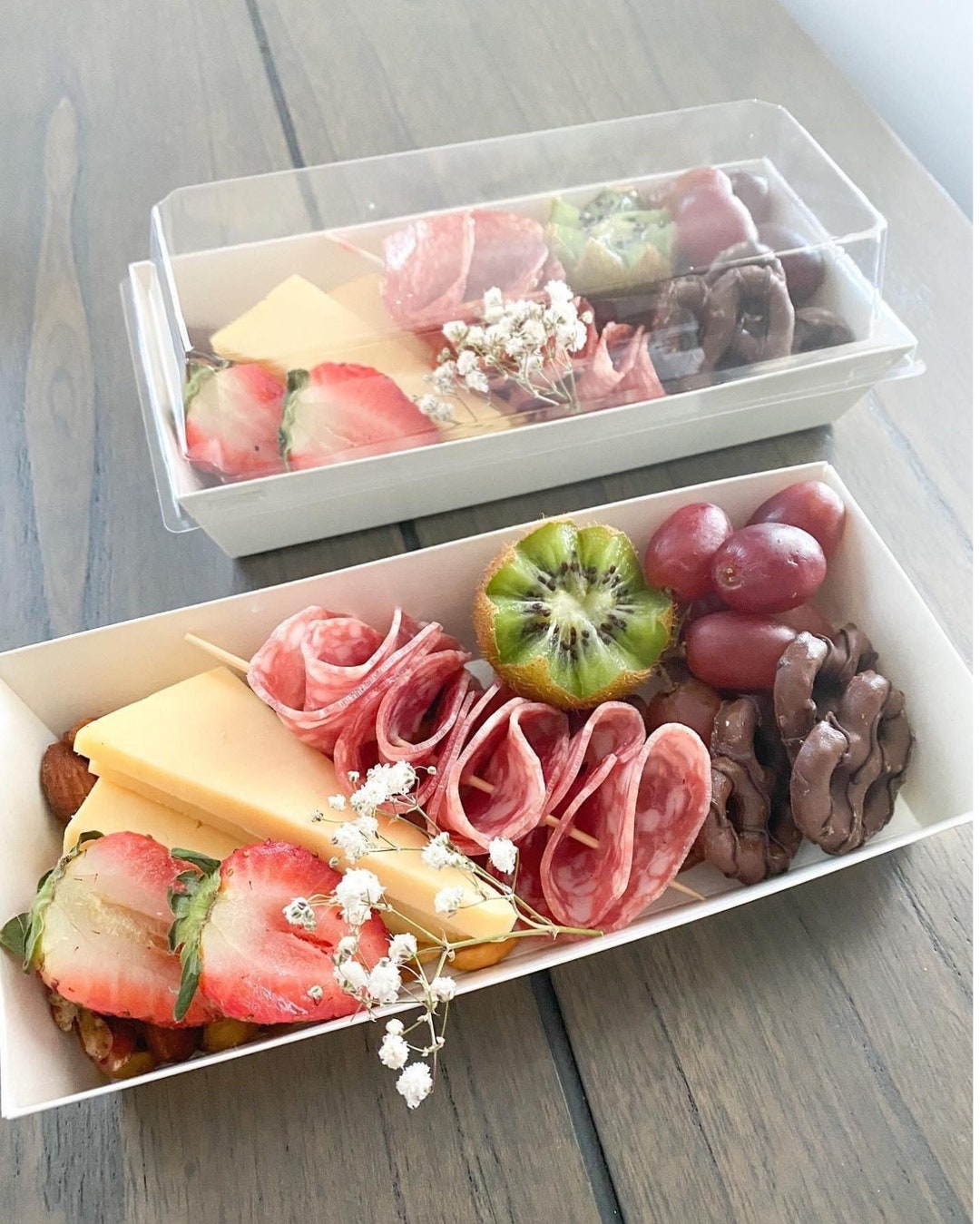 Charcuterie Favor Rectangle Grazing Box W/ Mini Forks for