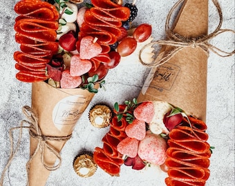 Charcuterie Papier Beweidung Cup Kegel und Zahnstocher für Halter Lebensmittel Display Vorspeisen Zapfen Dessert Display sorgte Ereignis Hochzeit braun