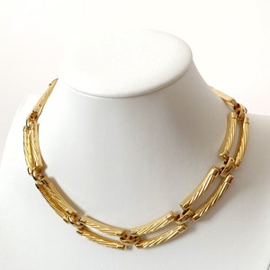 Vintage Gold Tone 3D Snail Link Freirich Choker Necklace