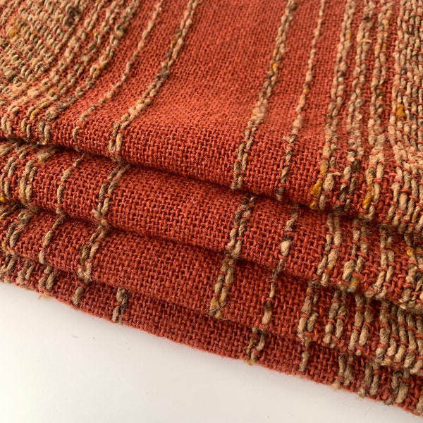 Vintage Cloth Napkins | Burnt Orange & Linen | Vintage Table Linens | Household Textiles | Decorative Linens | Set of 4 |