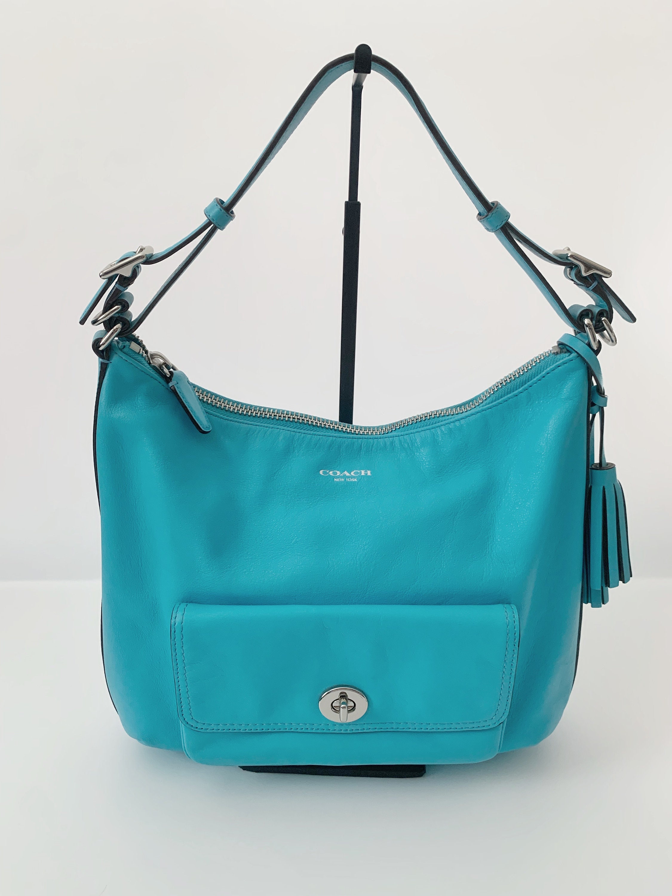 Coach Legacy Bag Hobo Aqua Crossbody Strap Silver Etsy