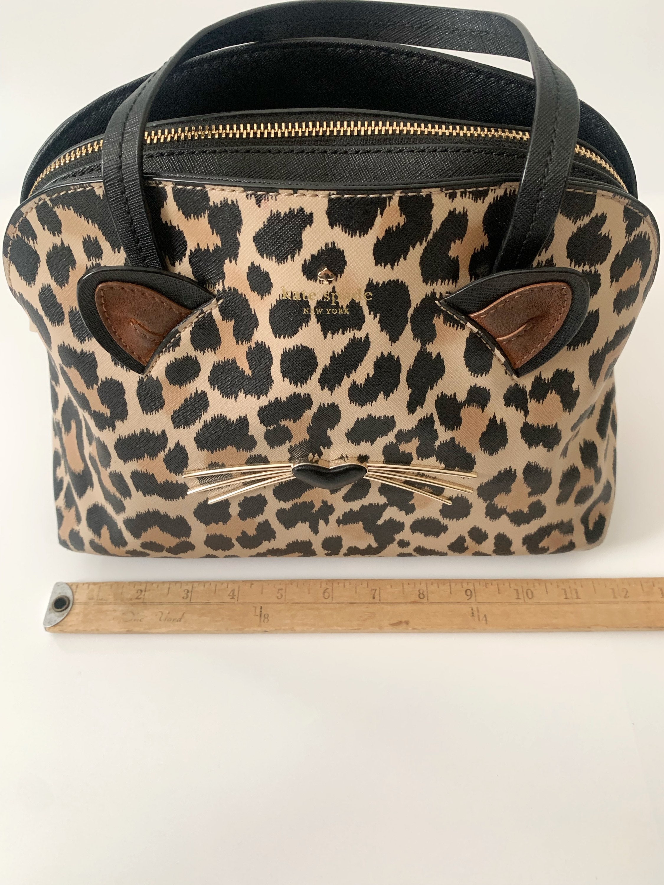 Kate Spade Leopard Cat Satchel Kate Spade New York Leopard Print Top Handle Kitty Face Crossbody Unique Rare Etsy