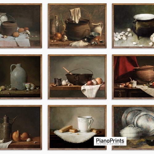 Rustic Kitchen Print Vintage Farmhouse Kitchen Painting Etsy