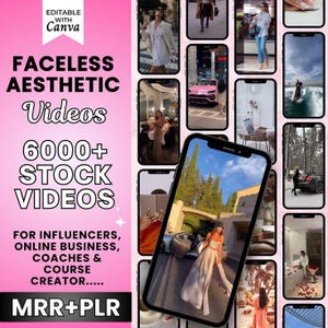 6000+ Aesthetic Faceless Video Reels + Story MRR & PLR resell | Affiliate Marketing, Email, Social Media DFY Instagram Templates Digital