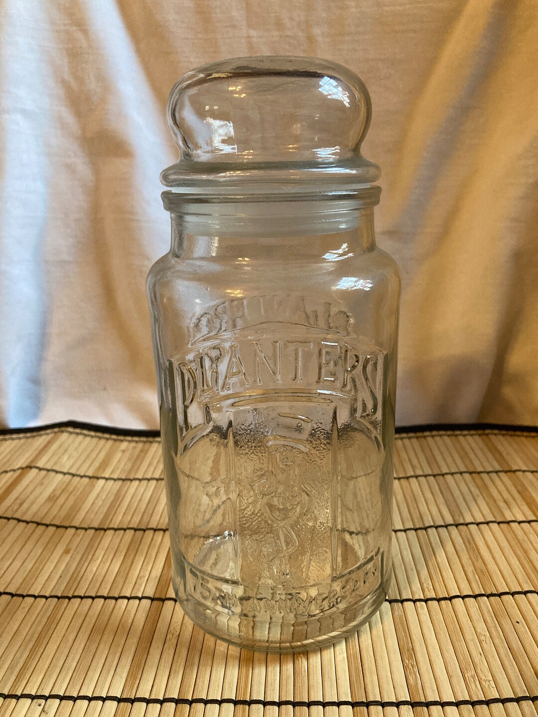 Vintage 1981 Planters 75th Anniversary Glass Peanut Jar W/lid Etsy