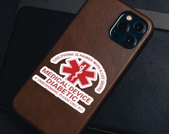 Medical Device Diabetic Sticker | Emergency Medical ID Kiss-Cut Sticker