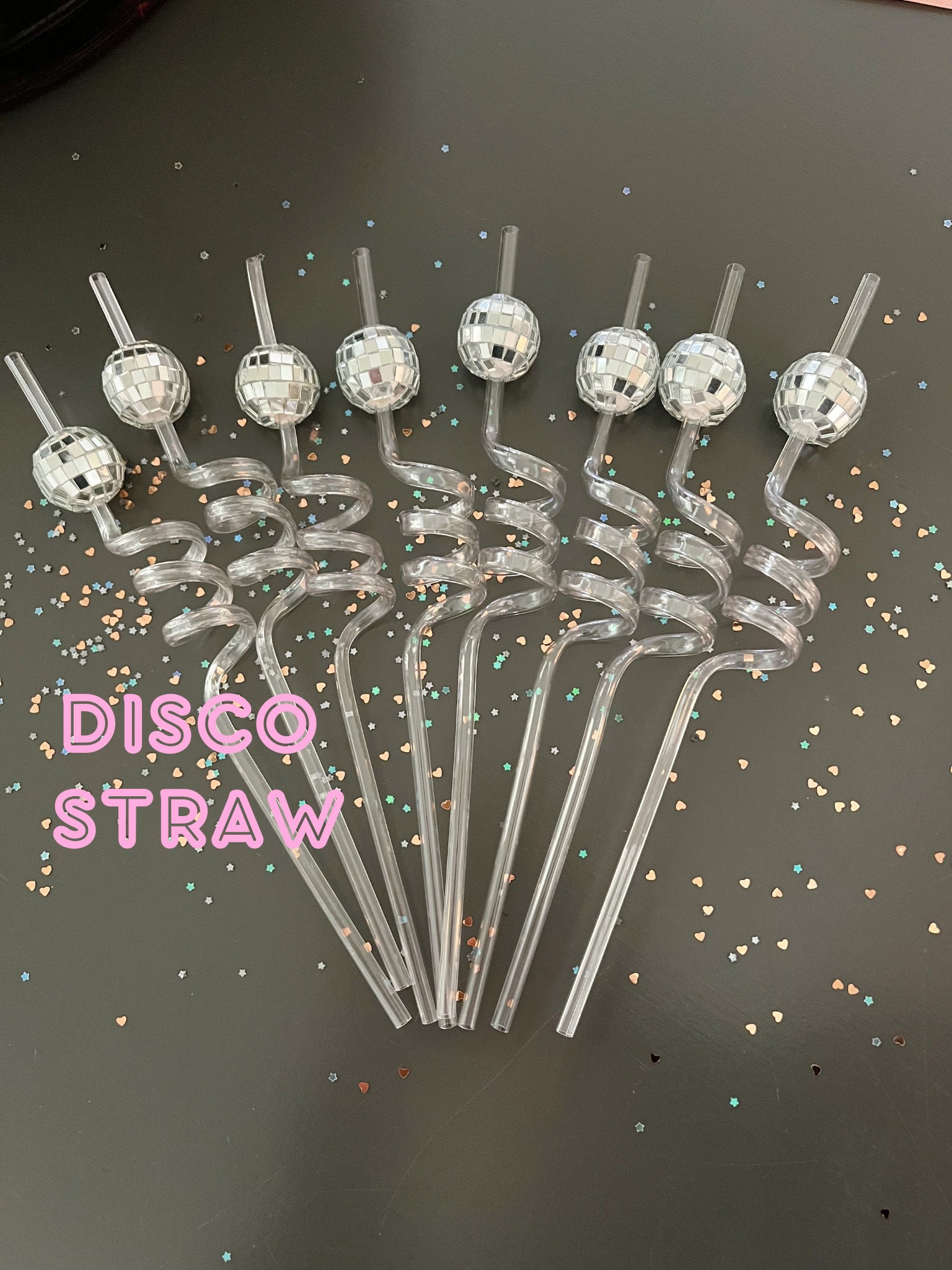 Disco Ball Straws 16ct