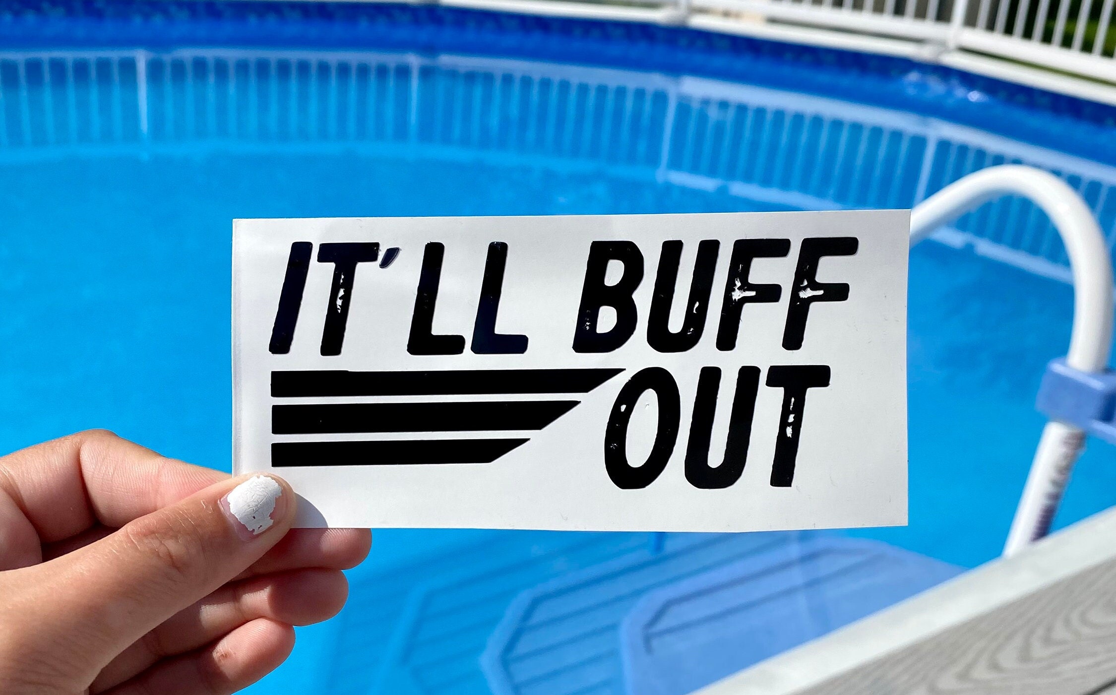 It'll BUFF OUT Decal, Vinyl Logo, Stickers, Tumbler Sticker, Vinyl