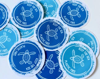 Keep the Sea Plastic Free Stickers For Laptop, Bottle, Hydroflask, Phone, Hard Hat, Toolbox