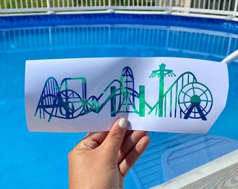 Cedar Point Skyline Roller Coasters Decal, vinyl logo, stickers, tumbler sticker, vinyl decals, laptop stickers, decals