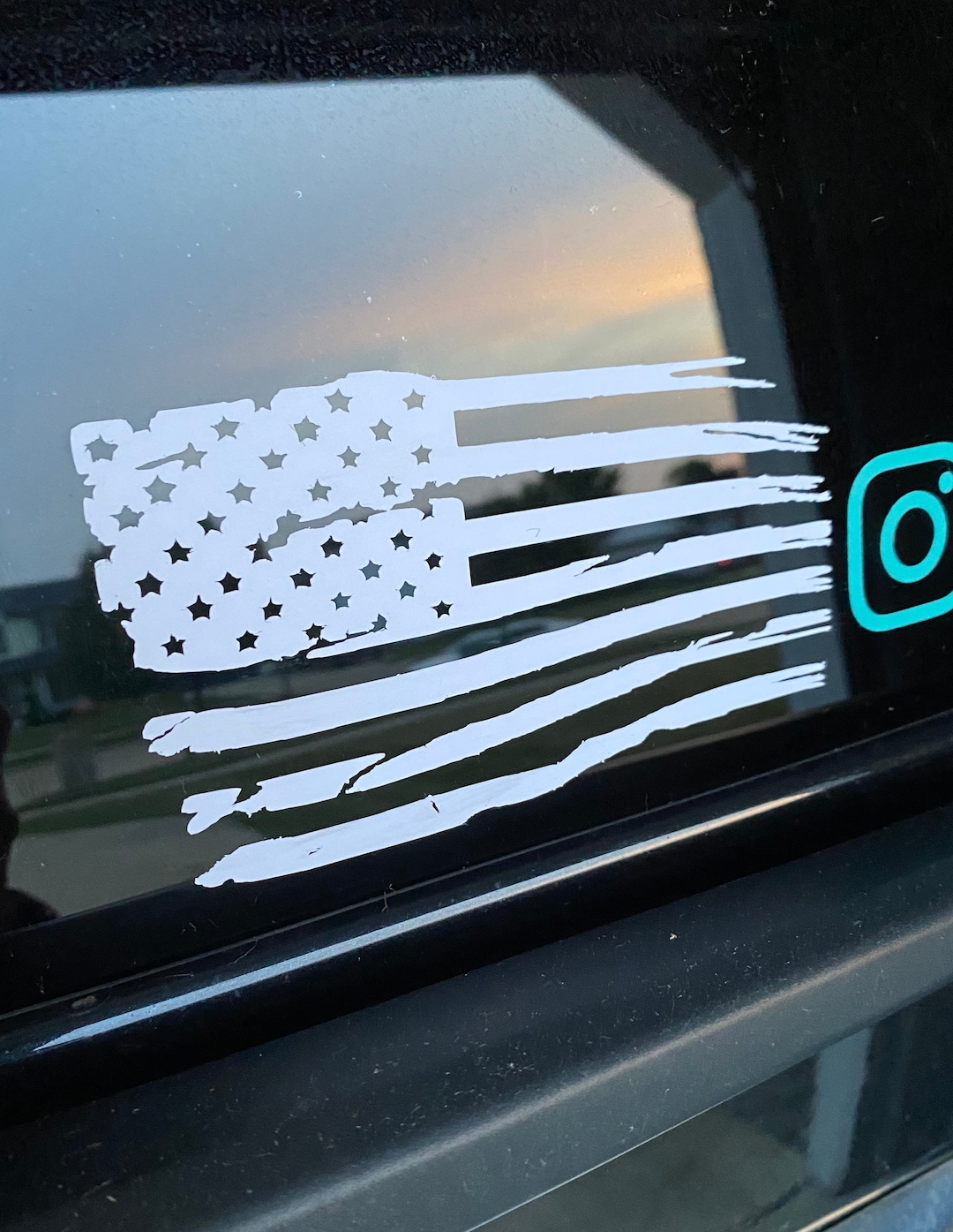 Distressed American Flag Waterproof Decal - Etsy