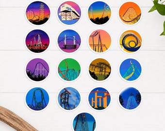 Cedar Point Roller Coaster Stickers For Laptop, Bottle, Hydroflask, Phone, Hard Hat, Toolbox