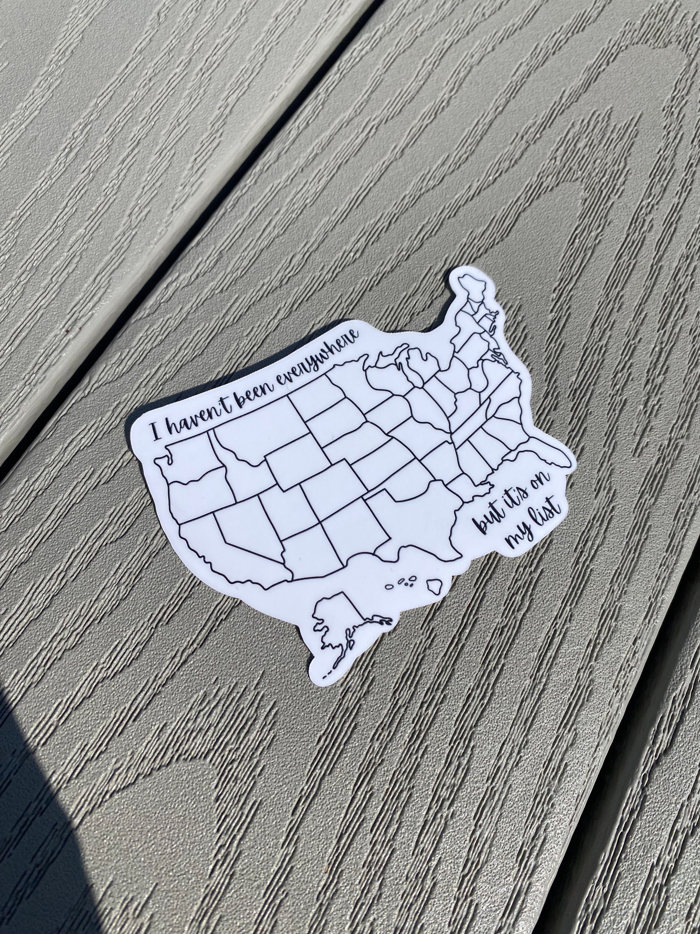 USA Travel Map Vinyl Sticker - Color-in US States - Etsy