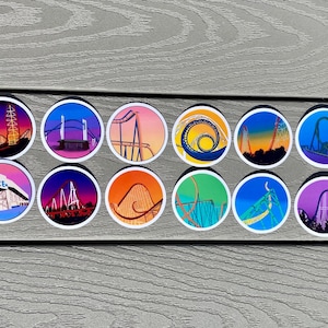 Cedar Point Roller Coaster Stickers For Laptop, Bottle, Hydroflask, Phone, Hard Hat, Toolbox