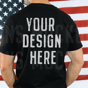 Black Bella Canvas 3001 | Mens Shirt Mockup | Mens T Shirt Mock | Patriotic Mockup | 4th of July Mockup | Mens Mockups | Male Model Mockup