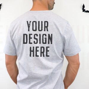 Athletic Heather Bella Canvas 3001 | Mens Shirt Mockup | Mens T Shirt Mock | Halloween Mockup | Fall Mockup | Male Model Mockup