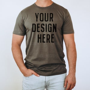 Army Bella Canvas 3001 Mockup | Mens Shirt Mockup | Mens Mockups | Mens Bella Canvas 3001 Mockup | Male Model Mockup | Mens T Shirt Mockup