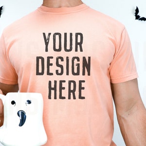 Terracota Comfort Colors C1717 | Mens Shirt Mockup | Mens T Shirt Mock | Halloween Mockup | Fall Mockup | Male Model Mockup