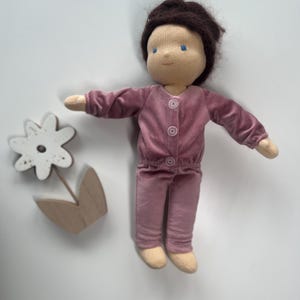 Waldorf doll clothes set Viola, handmade , natural fabric, doll dress 12-14 inch / 30-32 cm, dress-up doll, doll outfit