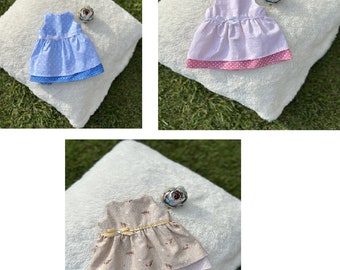 Waldorf doll clothes Pink+Blue+Brown, Handmade , Natural Fabric, doll dress 12-14 inch,  three clothing sets, doll Outfit, free shipping!!