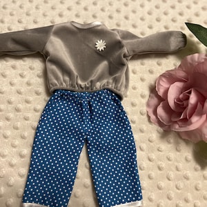 Waldorf doll clothes set Viola, handmade , natural fabric, doll dress 12-14 inch(32-35 cm), dress-up doll, doll outfit