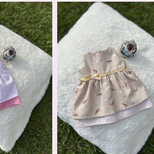 Waldorf doll clothes Pink+Blue+Brown+Star, Handmade , Natural Fabric, Doll dress 12-14 inch, dress-up Doll, four clothing sets, doll outfit