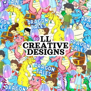 Dragon Tales Seamless and matching PNG sublimation