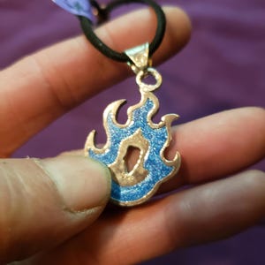 Pure Silver Demon Slayer Tsuba Pendants – Hand Cast with Ornate Bail & Resin Inlay