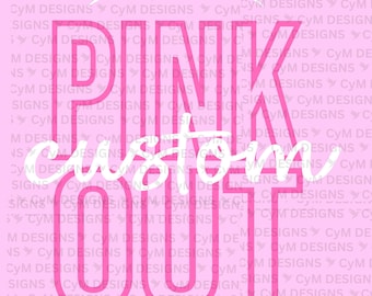 Niestandardowy PNG z motywem piłki nożnej Pink Out: świadomość raka piersi, duch szkoły (pobranie cyfrowe)