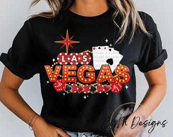 Wycieczka do Las Vegas Wakacje Rodzina Urodziny Ślub Kuzyn Wieczór panieński Kawaler| impreza przyjaciele hazard poker karty PNG DTF Sublimacja