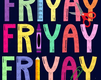 FRIYAY Teacher PNG: Sublimacja artykułów szkolnych (pobieranie cyfrowe)