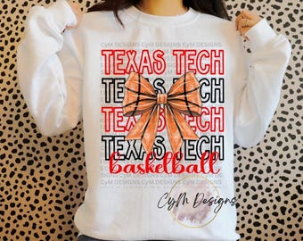 Łuk do koszykówki Texas Tech – personalizowany wzór uniwersytecki (plik PNG do pobrania)