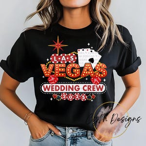 Las Vegas 2025 Hochzeitscrew | Party Freunde Glücksspiel Poker Karten Braut Bräutigam Trauzeuge Trauzeugin PNG DTF Sublimation