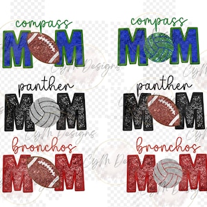 CUSTOM Faux Sequin Mom school sport spirit  DTF Sublimation PNG Digital Design| football, baseball, cheer, soccer