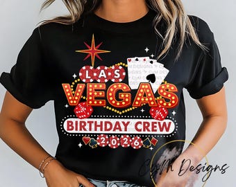 Ekipa urodzinowa Las Vegas 2026 | impreza dla przyjaciół, karty do pokera, hazard PNG DTF Sublimacja
