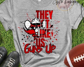 CUSTOM Texas University College School they not like us DTF Sublimation PNG Digital Design | football, baseball, soccer, sports, raider